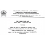 Pengumuman No : 800/1.3/27091/X/2016 Tentang Hasil Seleksi Tes Kemampuan Bidang (TKB) Pengadaan Pegawai Badan Layanan Umum Daerah Non Pegawai Negeri Sipil Tidak Tetap RSUD Prof. Dr. Margono Soekarjo Purwokerto Tahun 2016