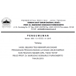 Pengumuman Hasil Seleksi Tes Kemampuan Dasar Pengadaan Pegawai BLUD Non PNS Tidak Tetap RSUD Prof. Dr. Margono Soekarjo Purwokerto  Tahun 2015
