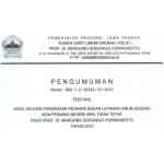 Pengumuman No:800/1.3/30723/XI/2015 Tentang Hasil Seleksi Pengadaan Pegawai BLUD Non PNS Tidak Tetap RSUD Prof. Dr. Margono Soekarjo Purwokerto Tahun 2015