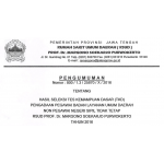 Pengumuman Hasil Seleksi Test Kemampuan Dasar Pengadaan Pegawai BLUD Non-PNS Tidak Tetap RSUD Prof. Dr. Margono Soekarjo Purwokerto Tahun 2016