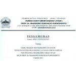 Pengumuman Hasil Seleksi Test Kemampuan Dasar Pengadaan Pegawai BLUD Non-PNS Tidak Tetap RSUD Prof. Dr. Margono Soekarjo Purwokerto Tahun 2015