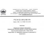 Pengumuman No. 800/1.3/31003/XII/2015 Tentang Pengsian Formasi Pengganti Pengadaan Pegawai Badan Layanan Umum Daearah Non Pegawai Negeri SIpil Tidak Tetap RSUD Prof. Dr. Margono Soekarjo Purwokerto Tahun 2015